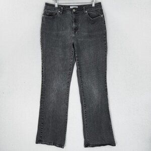 Chicos Jeans Womens 2 Washed Black 12 Platinum Bootcut Denim Stretch Mid Rise